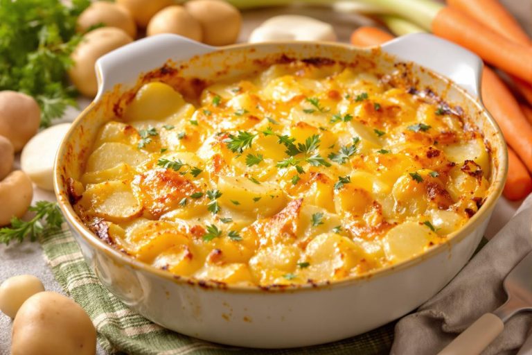 Gratin de pommes de terre, poireaux et carottes : fondant, délicieusement doré et ultra facile à préparer au quotidien.jpg
