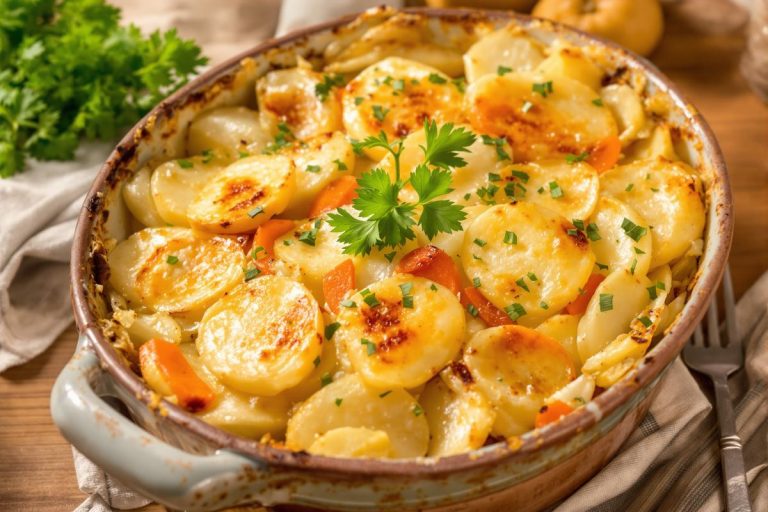 Gratin de pommes de terre, poireaux et carottes : fondant, joliment doré et ultra facile à préparer au quotidien.jpg