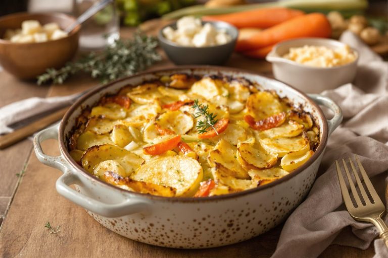 Gratin de pommes de terre, poireaux et carottes : fondant, parfaitement doré et hyper facile à préparer.jpg