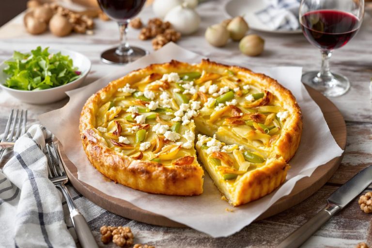 Un dîner d’hiver improvisé avec tarte aux poireaux et chèvre qui réchauffe l’ambiance et réunit toute la famille.jpg
