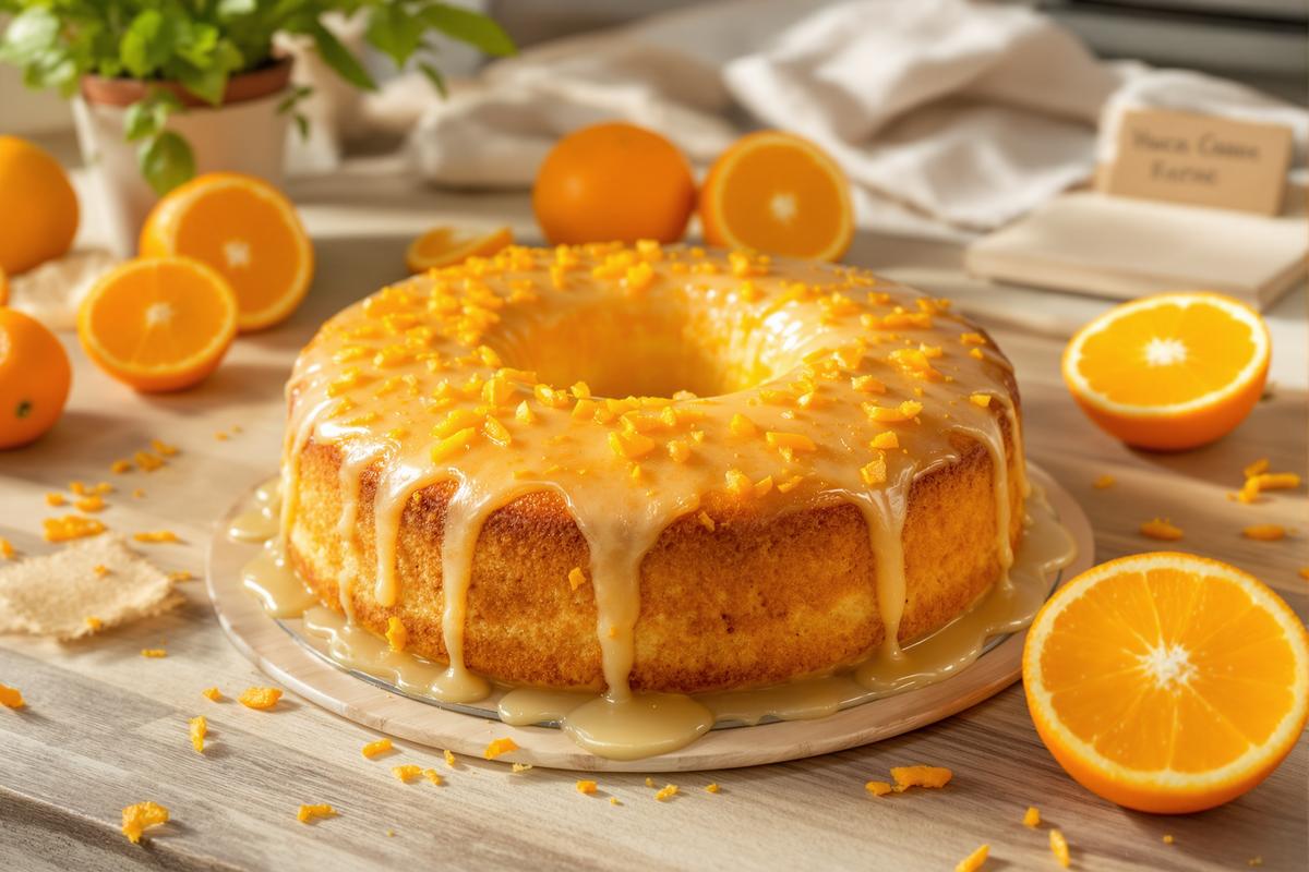 Un gâteau à l’orange moelleux qui embaume la cuisine et rappelle les douceurs de grand-mère, simples et inoubliables.jpg