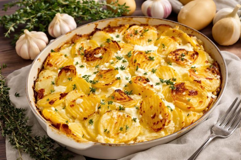 le gratin de pommes de terre au chèvre qui enchante les soirées d’hiver, tout en douceur et sans complications.jpg