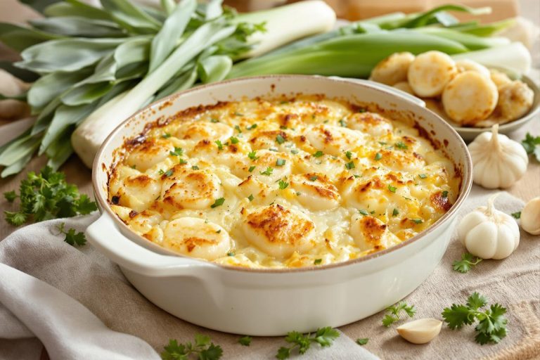 Gratin poireaux–Saint-Jacques : si simple à préparer, mais digne d’un vrai repas de fête.jpg