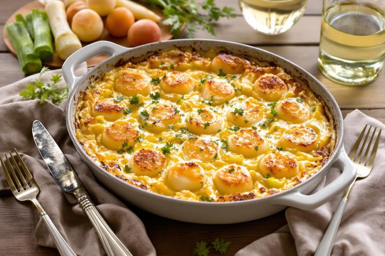 Gratin poireaux–Saint-Jacques : si simple à préparer, mais digne d’un vrai repas de fête.jpg