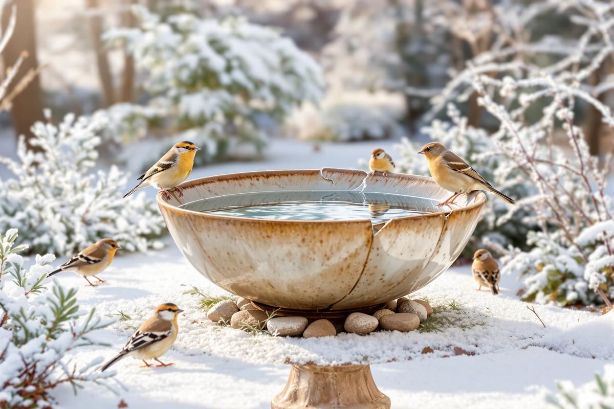 Les ornithologues l’assurent : un saladier brisé attire mieux les oiseaux qu’un abreuvoir classique en hiver.jpg