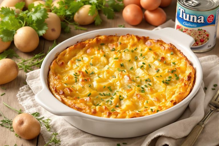 Marre des quiches ? Essayez cette recette de clafoutis pommes de terre-thon : un plat fondant et prêt en 5 minutes.jpg