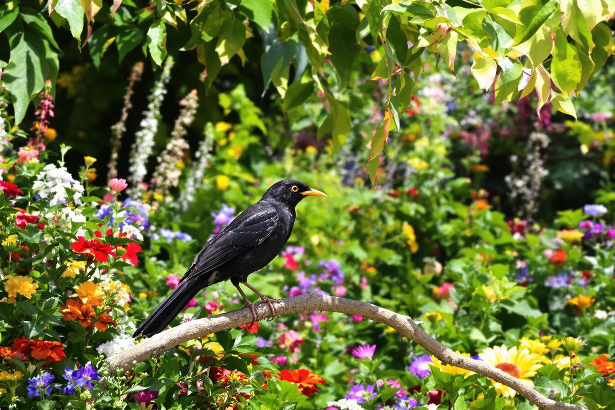 Quelle est la signification de la présence d'un merle dans son jardin ?.jpg