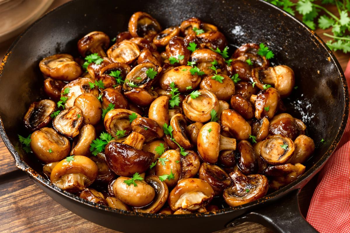 Le chef Etchebest nous dévoile sa méthode de cuisson des champignons qui fixe leur jus pour un effet caramélisé.jpg